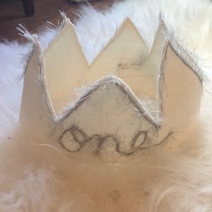 sparkly fabric one year adjustable crown